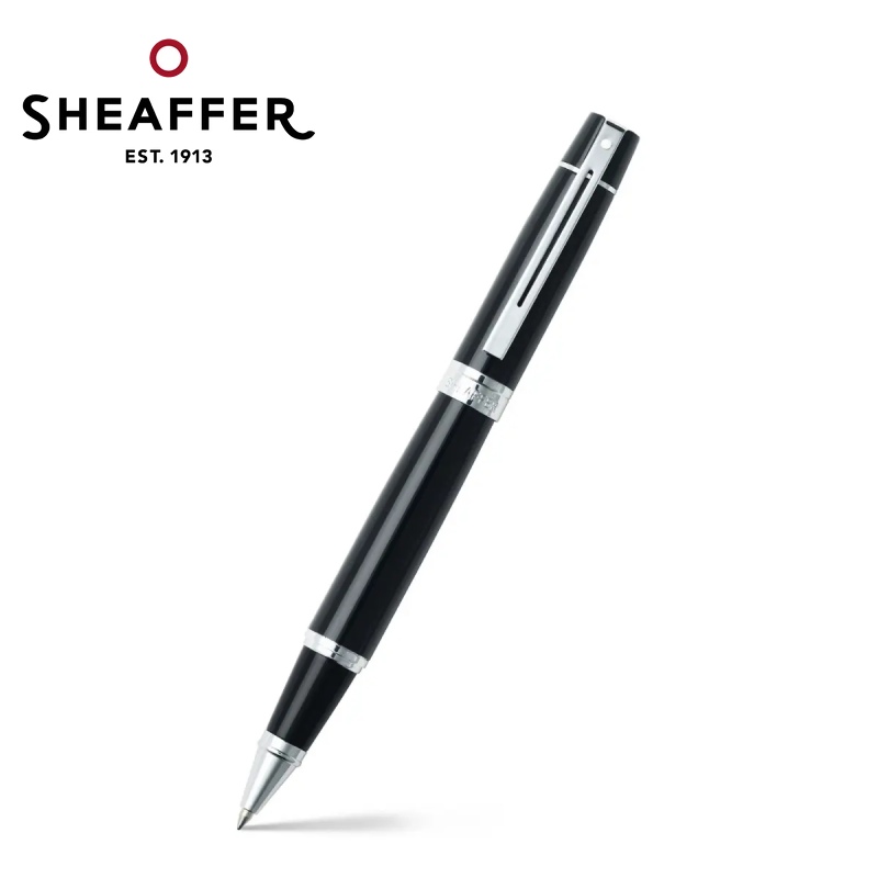 免費客製化刻字【Sheaffer】300黑桿銀夾鋼珠筆 SFE1931251✿50B003